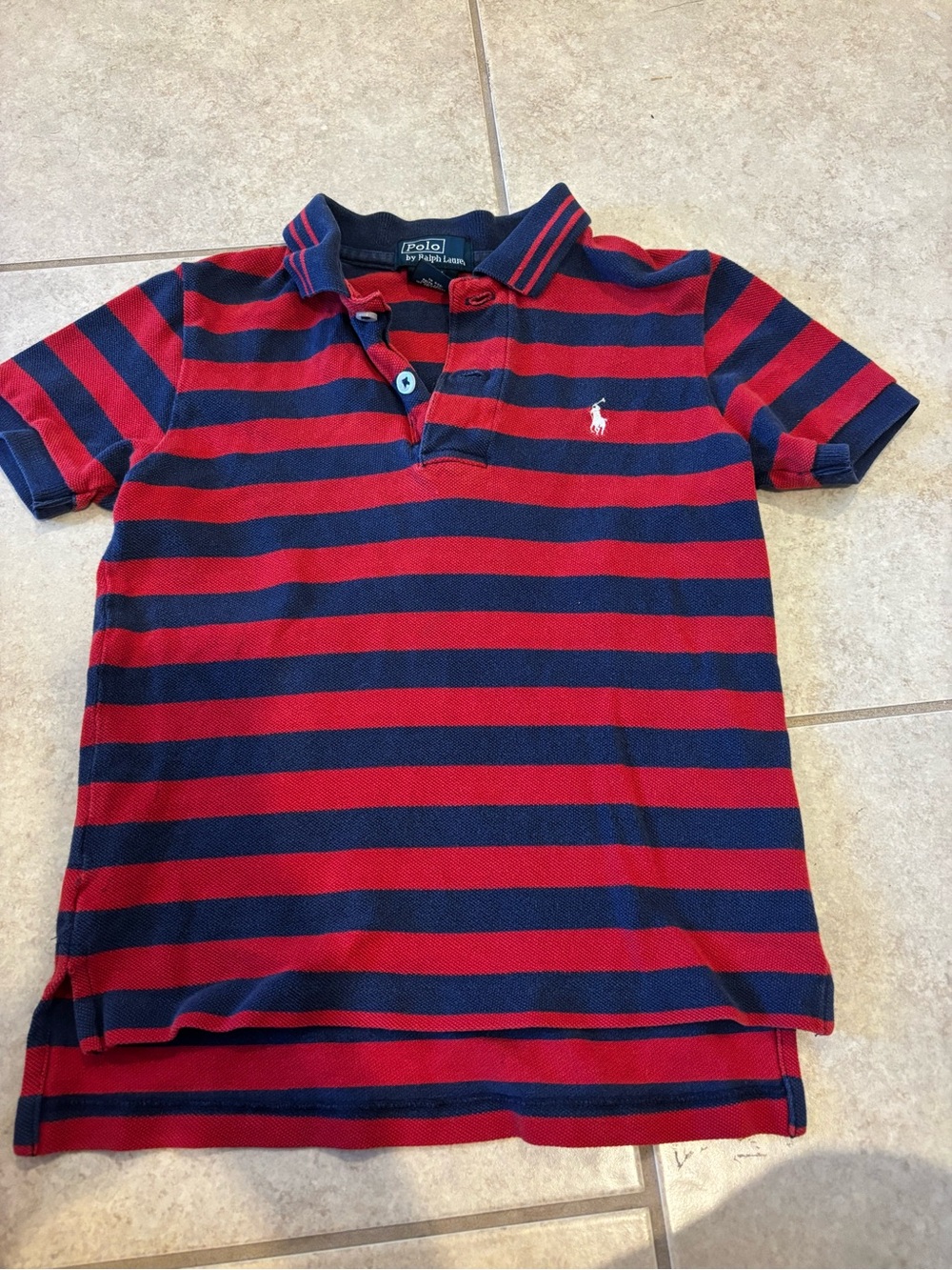 Polo by Ralph Lauren Boys Red & Navy Striped Polo